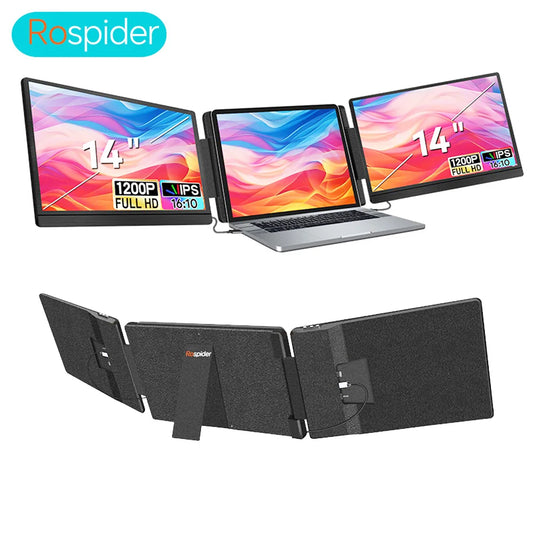 Dual-Screen Laptop Monitor Extender, 14–16 Inch IPS