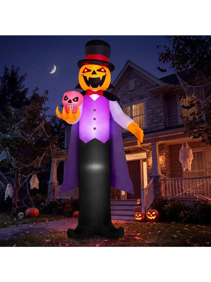 12 ft Halloween Inflatable Pumpkin Vampire with LED Glowing Eyes