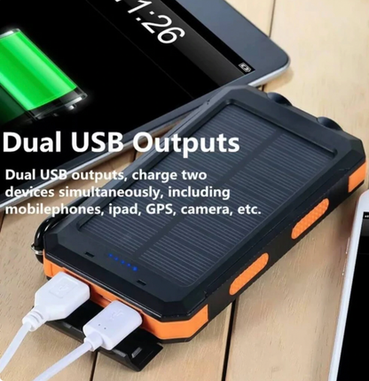 Annie’s Fashion Solar Power Bank – 500000mAh Portable Waterproof Outdoor Charger with Dual USB & LED Light