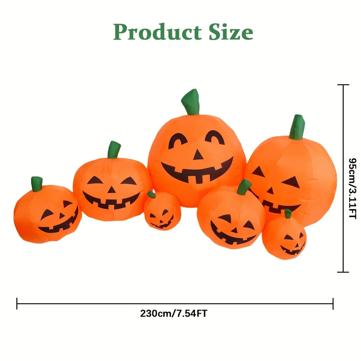 7.5 ft Halloween Inflatable Pumpkin Stack with 7 Pumpkins and LEDs