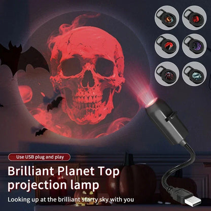 Halloween USB LED Projection Lamp with 3 or 6 Spooky Patterns