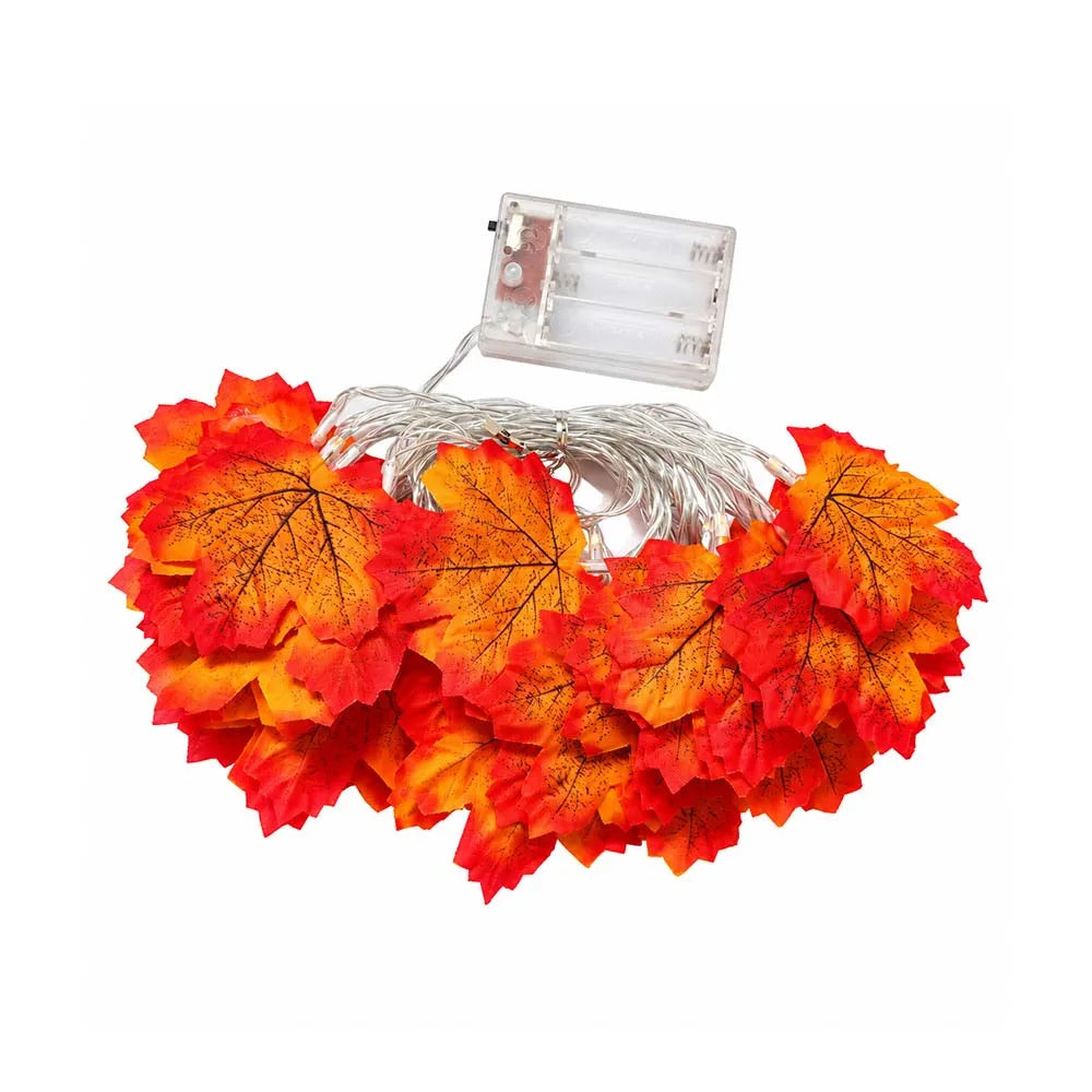 Maple Leaf LED String Lights, Fall Halloween Thanksgiving Garland