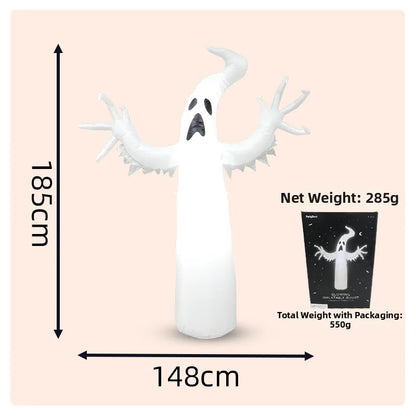 Large Inflatable Standing Ghost Halloween Yard Decoration, White