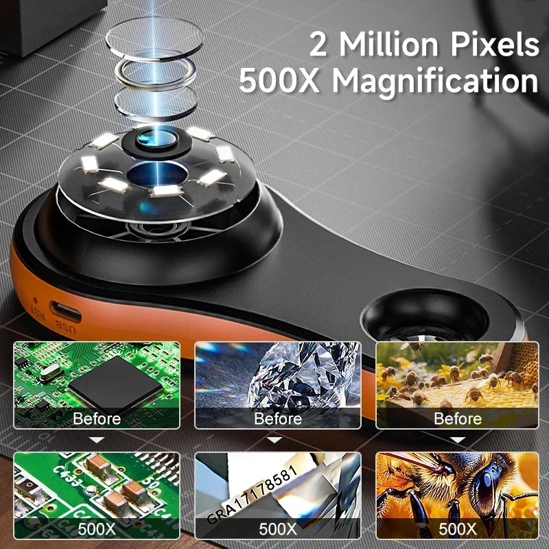 1080P Digital Microscope for PCB Repair with 2-Inch IPS Display