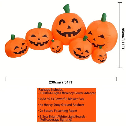 7.5 ft Halloween Inflatable Pumpkin Stack with 7 Pumpkins and LEDs