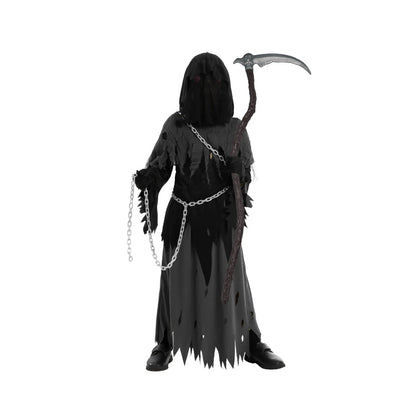 Annies-fashion – Spooky Costume Collection | Grim Reaper Hooded Robe Set with Glowing Eyes | Perfect for Halloween Fun