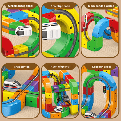 3D Railway Construction Kit | Modular STEM Building Set with Rechargeable Train