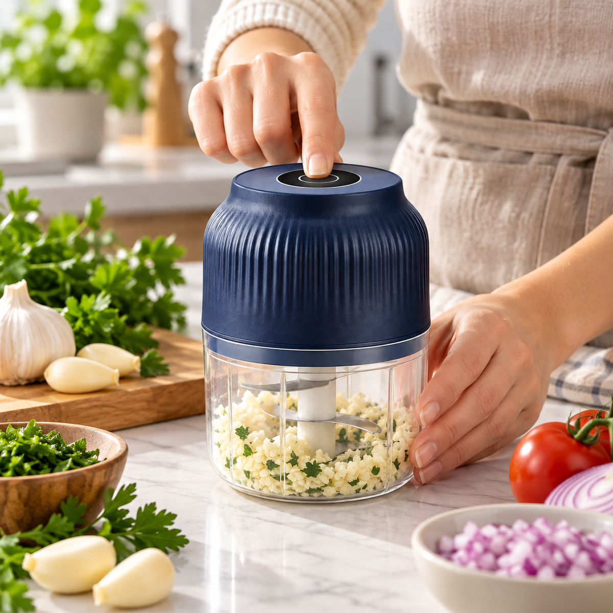 USB Rechargeable Mini Chopper Portable Compact Design