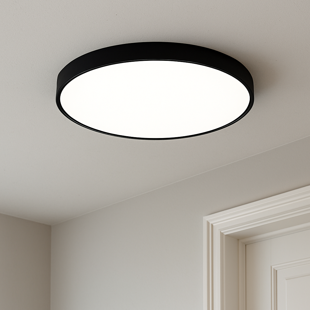 Modern Ceiling Light | Ultra-Thin Black LED Fixture
