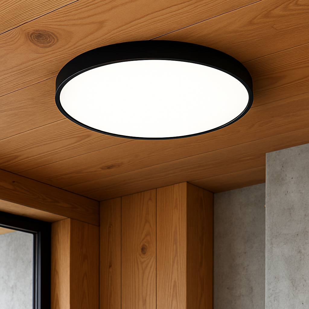 Modern Ceiling Light | Ultra-Thin Black LED Fixture