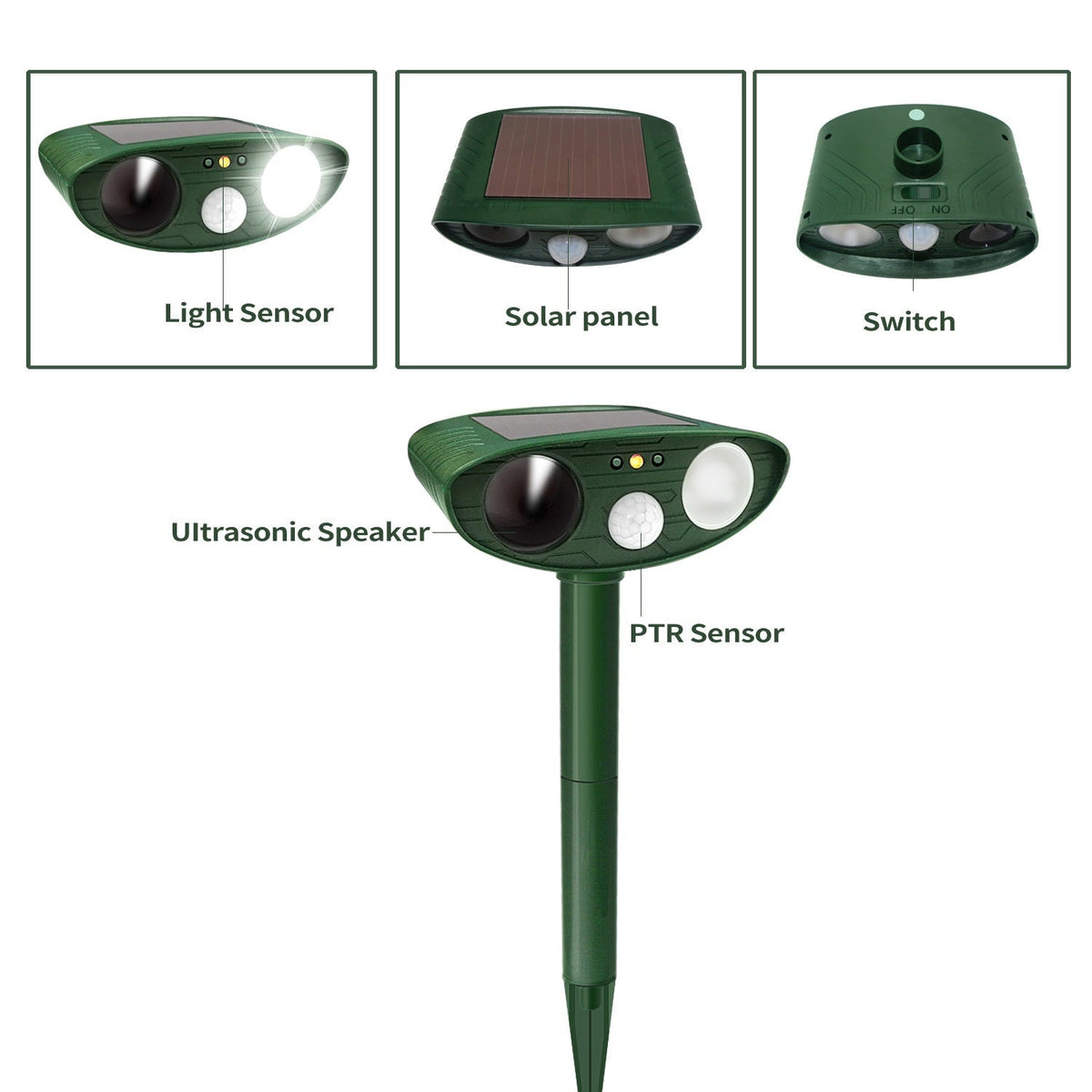 Annie’s Fashion Solar Powered Ultrasonic Deer Repellent – Motion Sensor Animal Deterrent for Garden, Lawn & Yard Protection