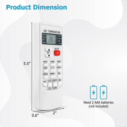 Universal AC Remote Control | Multi-Brand Digital Temperature Controller