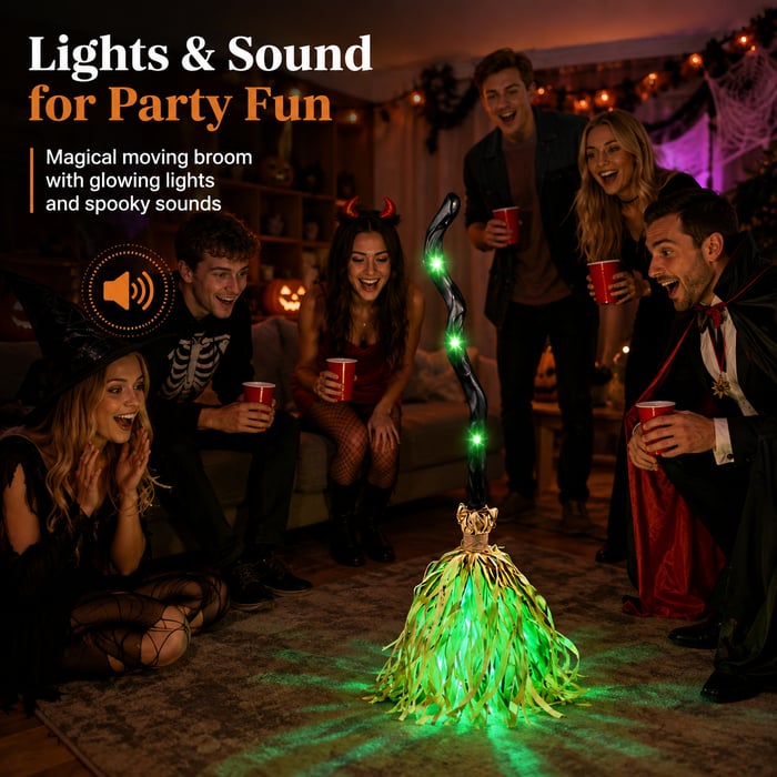 Annies-fashion – Motion Activated Halloween Broom Light
