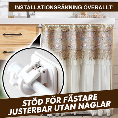 Adjustable Self-Adhesive Curtain Rod Holders - 2-Pack