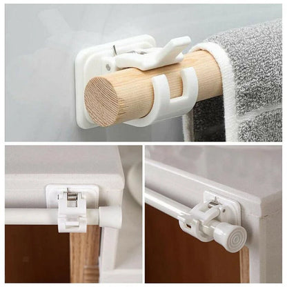 Adjustable Self-Adhesive Curtain Rod Holders - 2-Pack