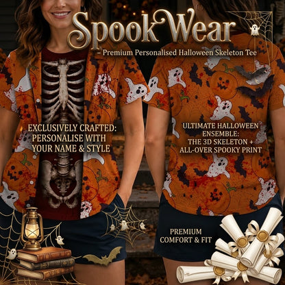 Annies-fashion – Premium Personalised Halloween Skeleton Tee