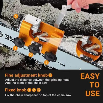 Adjustable Tool Set for Precision Chainsaw Sharpening and Filing