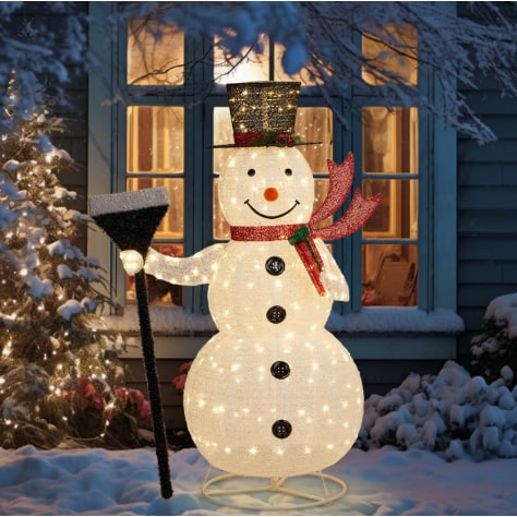 Christmas Yard Decorations Inflatable LED Lights Outdoor Lawn Display with Glowing Figures