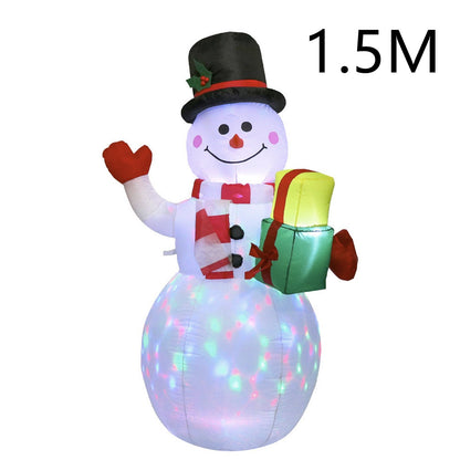 Christmas Yard Decorations Inflatable LED Lights Outdoor Lawn Display with Glowing Figures