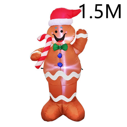 Christmas Yard Decorations Inflatable LED Lights Outdoor Lawn Display with Glowing Figures