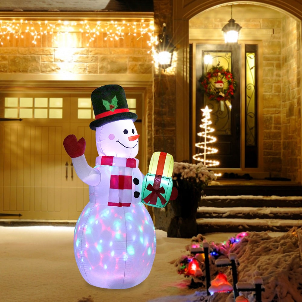 Christmas Yard Decorations Inflatable LED Lights Outdoor Lawn Display with Glowing Figures