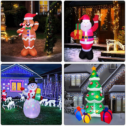 Christmas Yard Decorations Inflatable LED Lights Outdoor Lawn Display with Glowing Figures