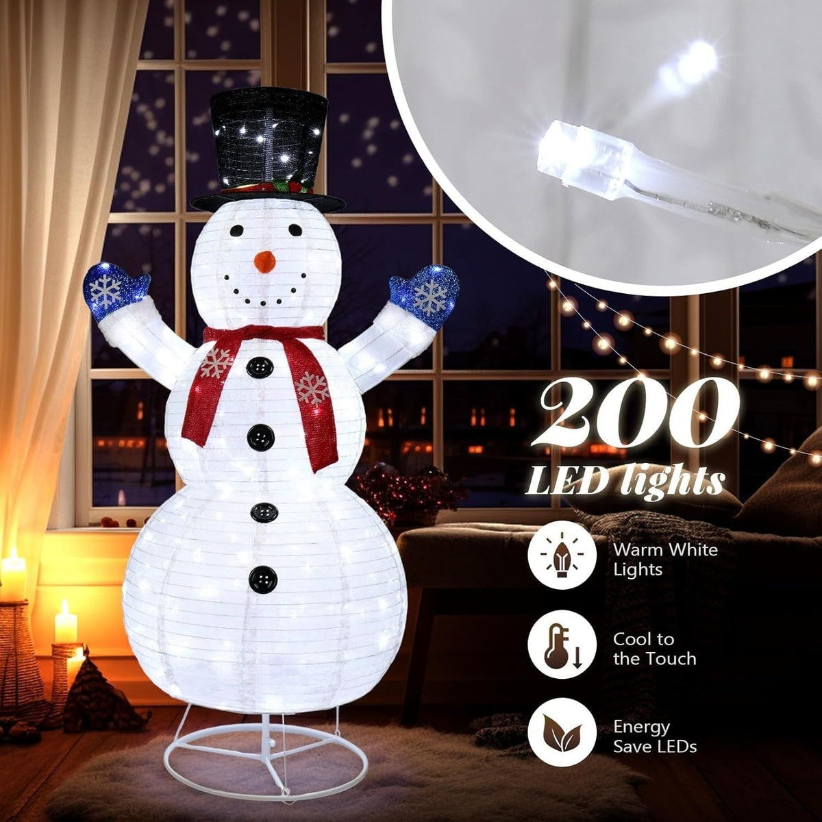 Christmas Yard Decorations Inflatable LED Lights Outdoor Lawn Display with Glowing Figures