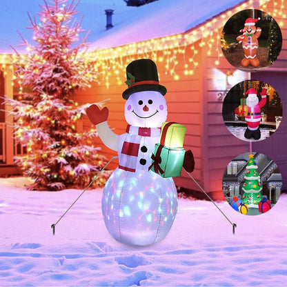 Christmas Yard Decorations Inflatable LED Lights Outdoor Lawn Display with Glowing Figures