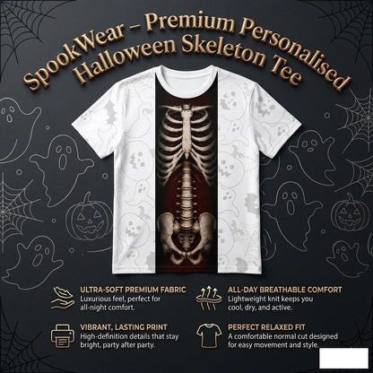 Annies-fashion – Premium Personalised Halloween Skeleton Tee