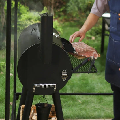 Annie’s Fashion Dual-BBQ Charcoal Grill with Offset Smoker Combo