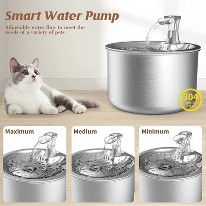 Annie’s Fashion Stainless Steel Cat Water Fountain with Filter and Sensor