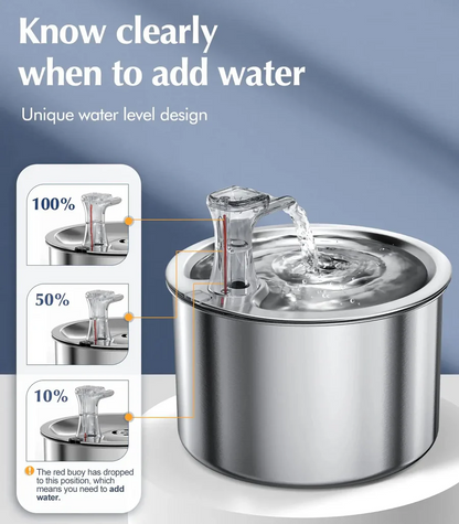 Annie’s Fashion Stainless Steel Cat Water Fountain with Filter and Sensor