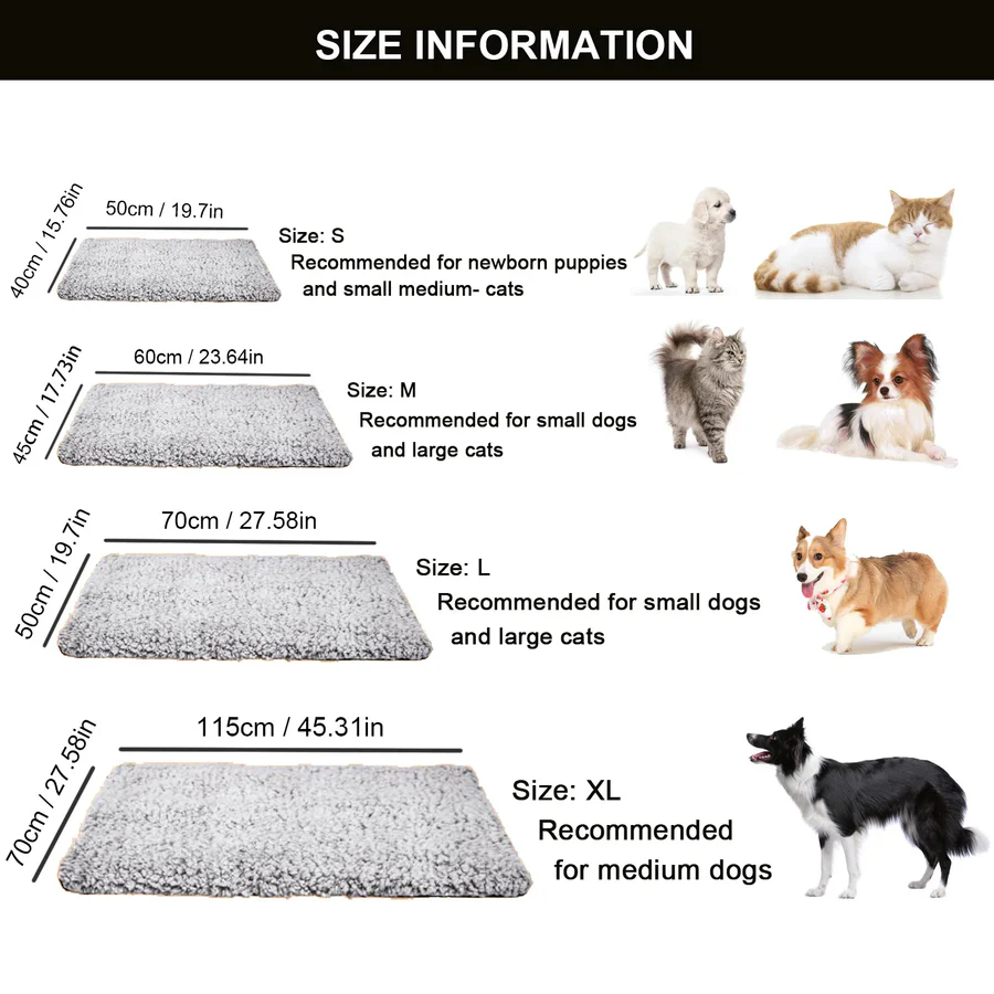 Annie’s Fashion Non-Electric Heating Pad for Cats & Dogs – Washable Self-Warming Pet Mat