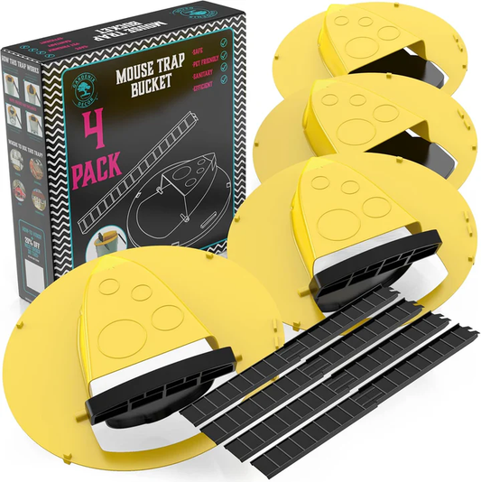 Annie’s Fashion 4-Pack Bucket Lid Mouse Trap – Reusable Humane Auto-Reset Trap for Rats, Mice & Rodents – No Kill, No Poison