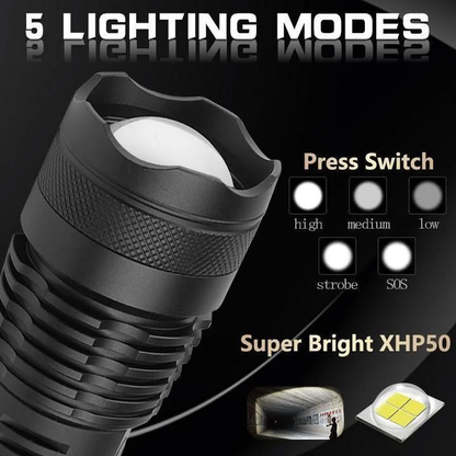 Annie’s Fashion Powerful LED Flashlight – 90,000 Lumens Rechargeable Tactical Torch
