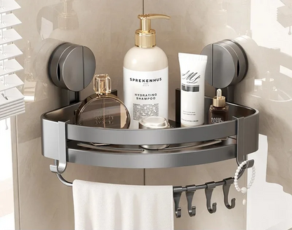 Drill-Free Suction Cup Bathroom Shelf