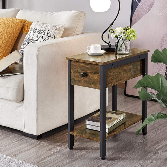 Annie’s Fashion End Table - Rustic Side Table - Small Side Table With Drawer - Wooden Side Table With Storage - Wooden End Table With Storage