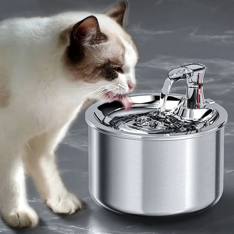 Annie’s Fashion Stainless Steel Cat Water Fountain with Filter and Sensor