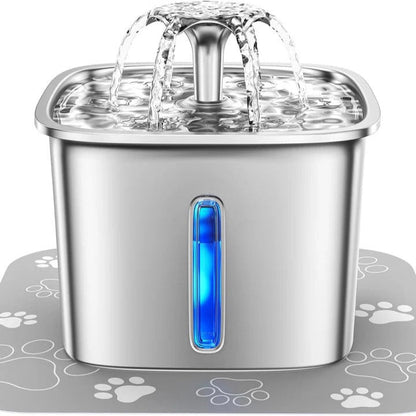 Annie’s Fashion Automatic Stainless Steel Pet Water Fountain – For Cats & Dogs, Filtered & Quiet