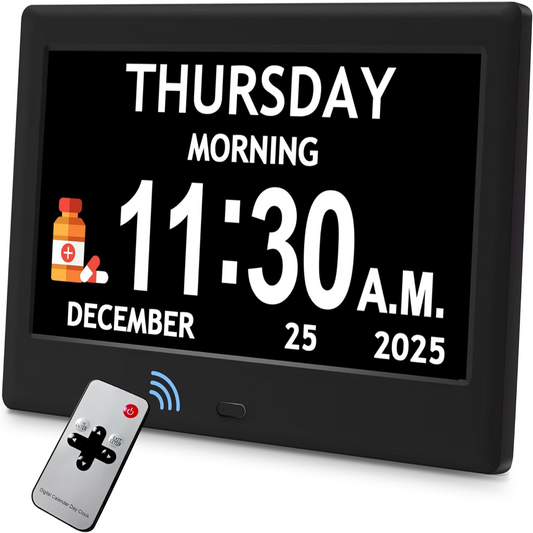 Daily Routine Clock with Eight Activity Reminders and Large Display