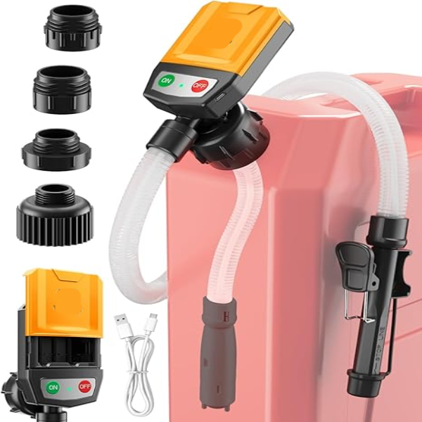Automatic Fuel Transfer Pump with Sensor Shutoff and Multiple Tank Adapters