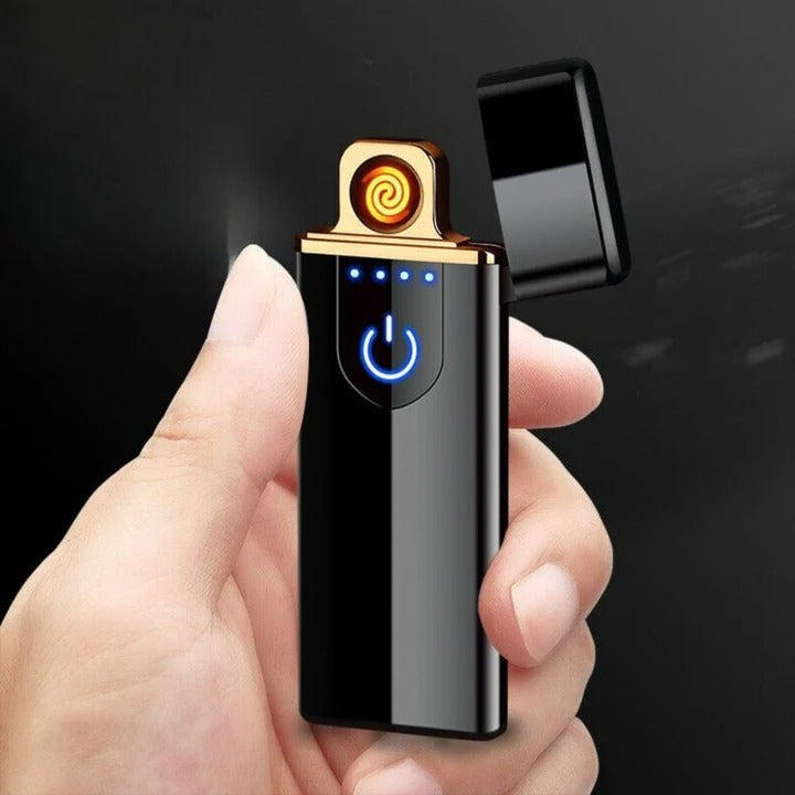 Compact USB Rechargeable Electric Pocket Lighter with Wind-Resistant Design