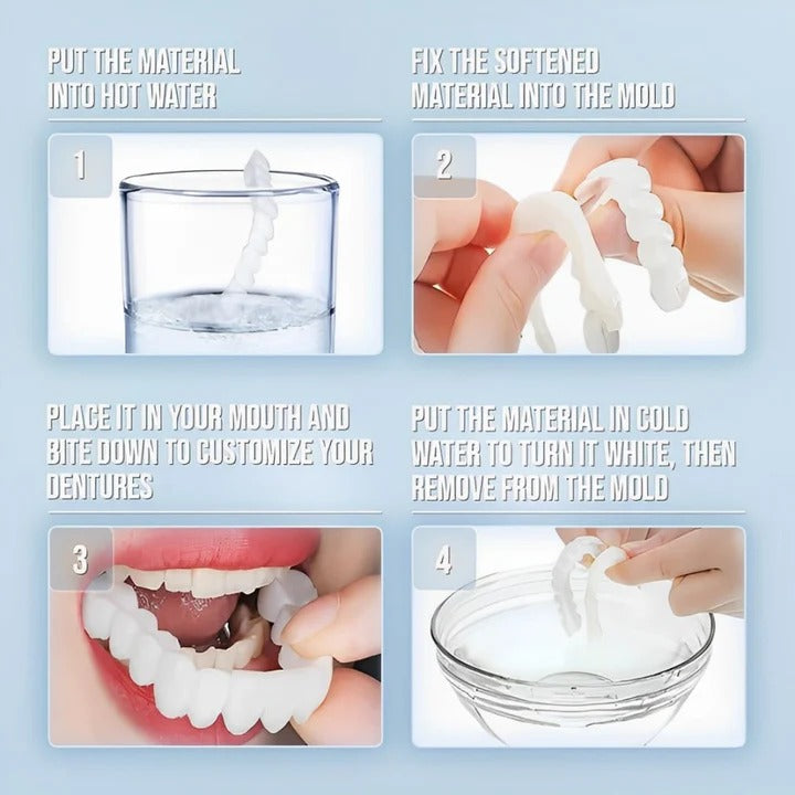 Clip On Teeth Veneer Set for Upper and Lower Coverage