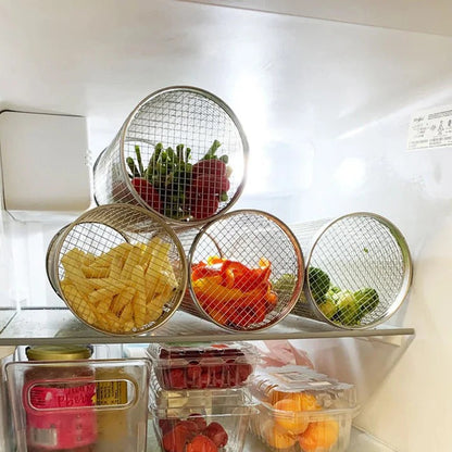 360-Degree Rotating Grill Basket Made of Stainless Steel