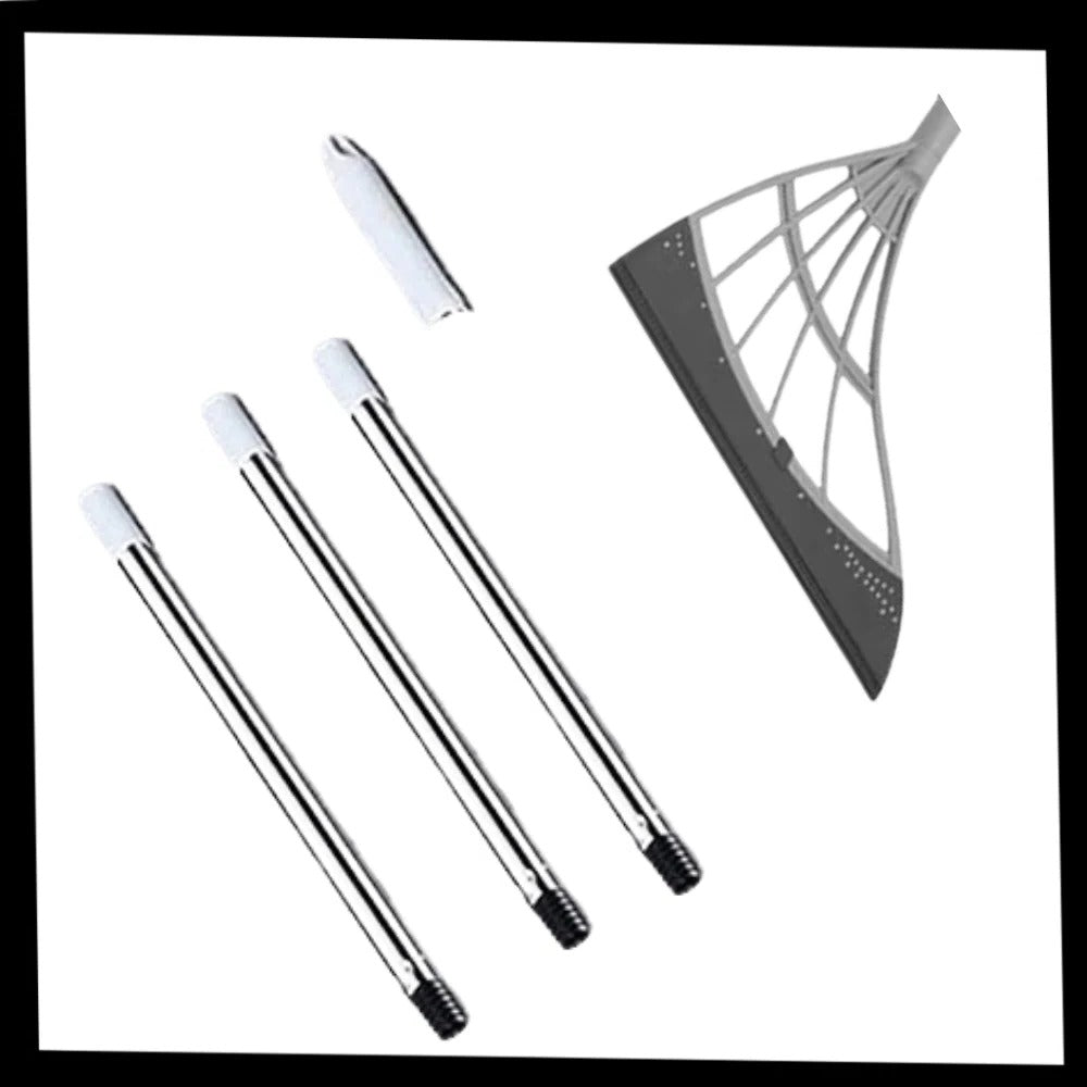 Multi-Surface Rubber Broom with Telescopic Pole