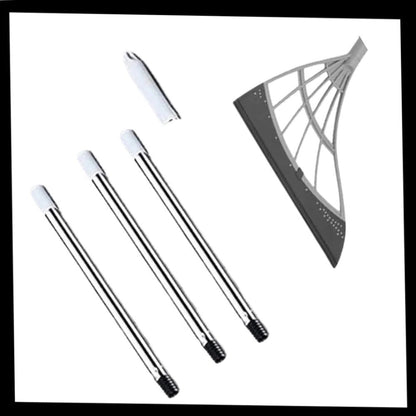 Multi-Surface Rubber Broom with Telescopic Pole