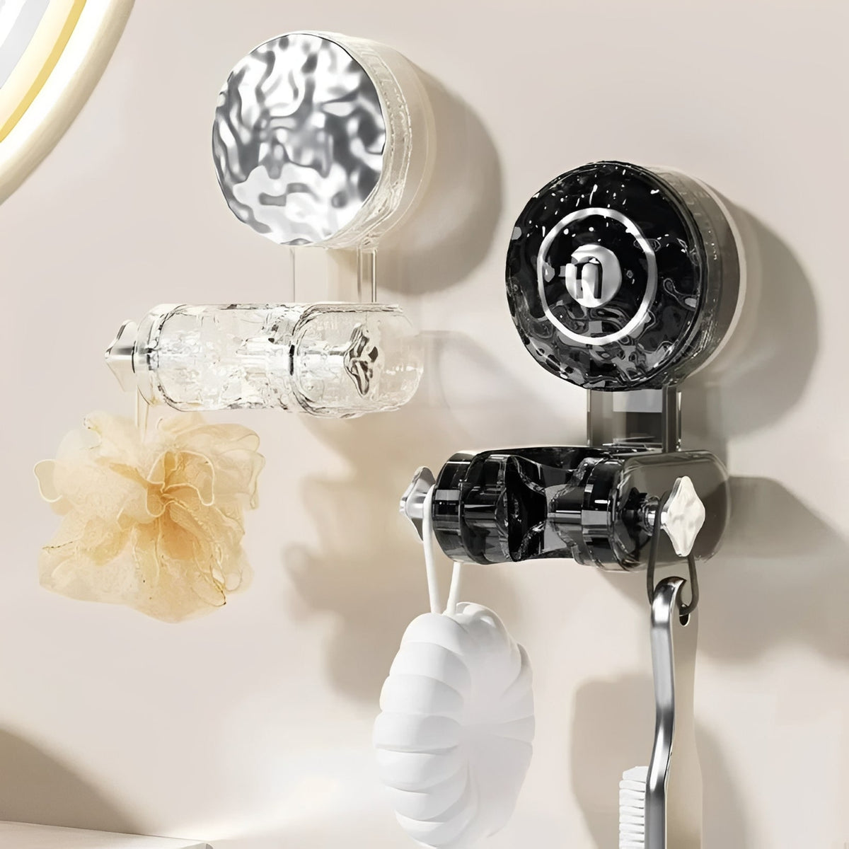 Movable Shower Head Holder with Suction Mount and Adjustable Angle