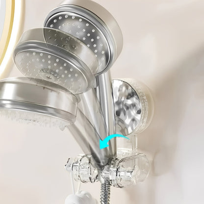 Movable Shower Head Holder with Suction Mount and Adjustable Angle