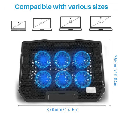 Laptop Cooling Pad with 6 Fan Ventilation for Desktop Use