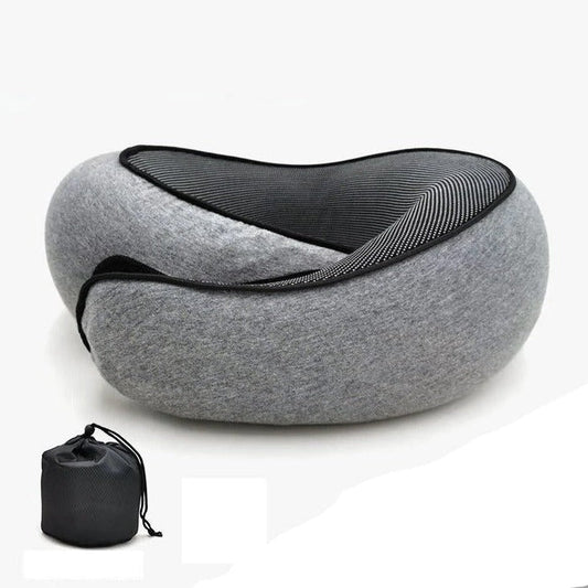 Snail Style Memory Foam Travel Curved Neck Pillow - U-shaped, Portable, Adjustable Support Neck Brace Pillow